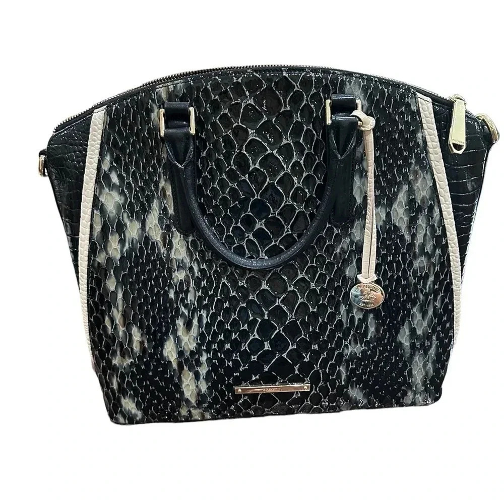 BrahminDuxbury Satchel Black Carlisle Leather Bag